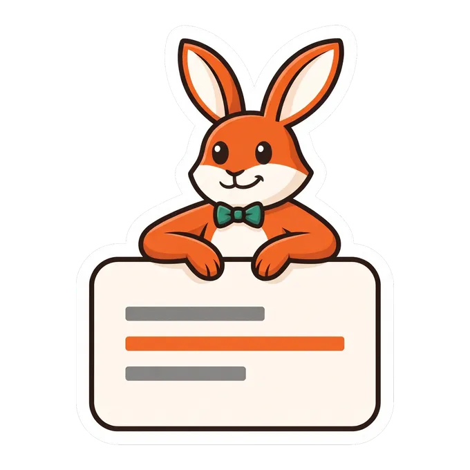 Bunny maskotas – triušis, išlendantis iš dirbtinio intelekto atsakymo kortelės
