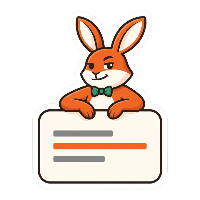 Bunny maskotas – triušis, išlendantis iš dirbtinio intelekto atsakymo kortelės
