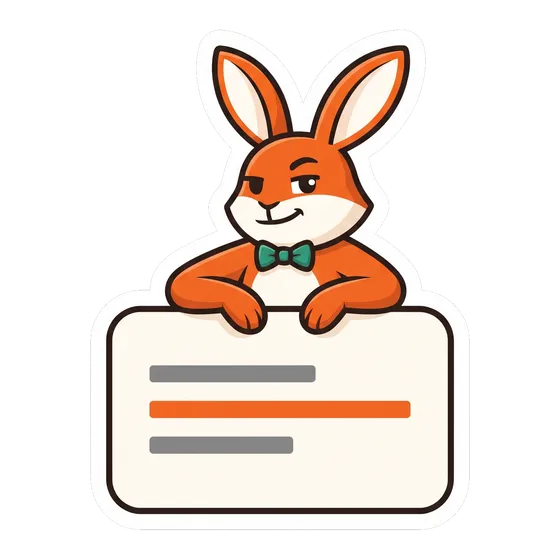 Bunny maskotas, išlendantis iš dirbtinio intelekto atsakymo kortelės
